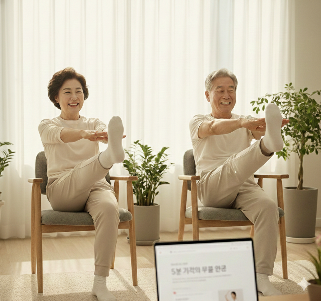 変形性膝関節症 運動 をしている様子