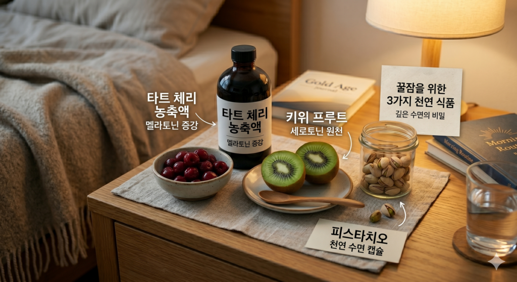 숙면 천연 식품 3가지인 타트체리, 키위, 피스타치오의 영양학적 효능과 꿀잠 식단 루틴